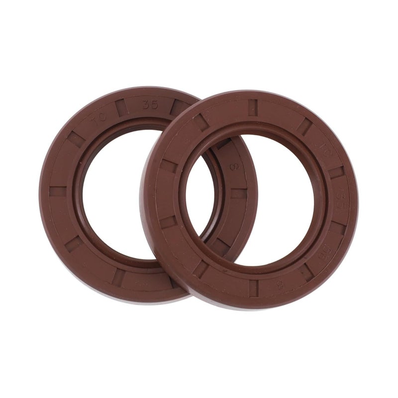 HEROFFIX Universal Oil Seal TC Seal Ring Rotary Shaft Seal 35x56x8mm High Pressure FKM Rubber Brown 2 Pcs - Image 1